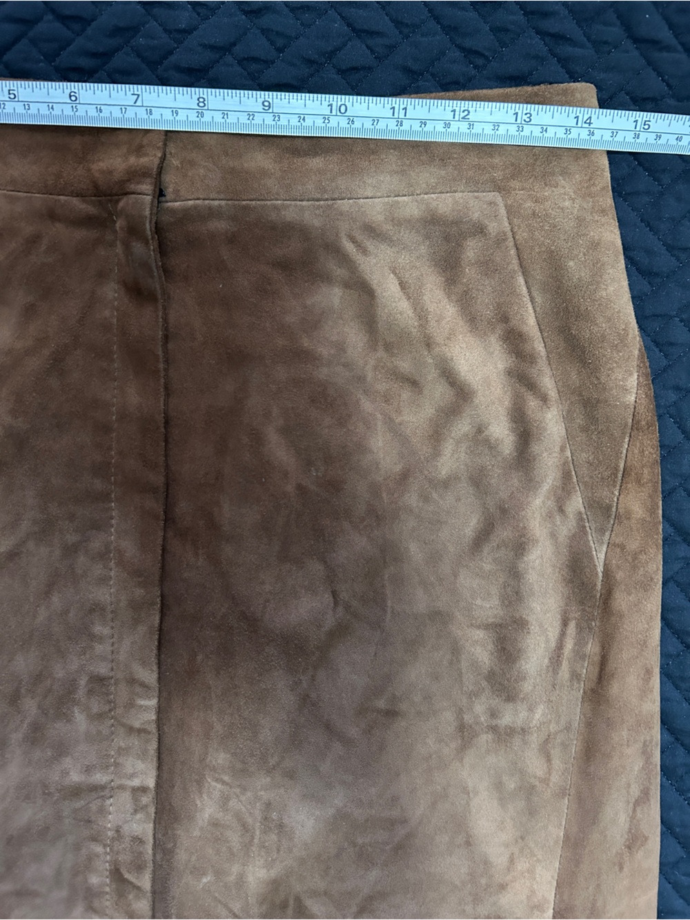 JUDITH & CHARLES 100% Genuine Suede Midi Skirt - Picture 6 of 9